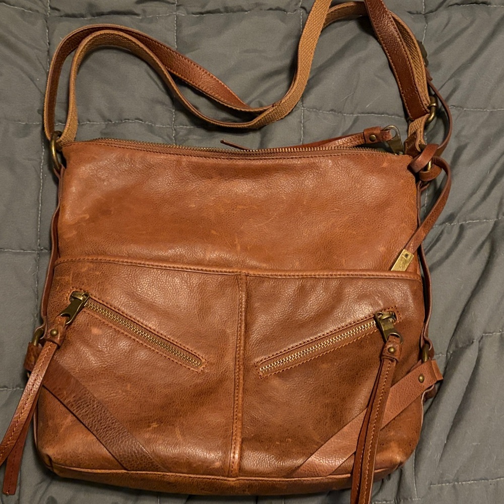 Lucky brand Del Rey Brown Leather Crossbody Bag